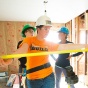 Students work on a recent affordable housing rehab project in Buffalo. 