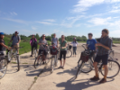 On a bicycle tour, students visit a former Soviet airfield. Tartu, Estonia. Photo by Daniel B. Hess.