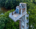 Ultrasonic detectors placed at the top of the 84-foot-tall observation tower in Mill Race Park will regularly record bat calls. The recordings will be accessible to visitors, both in-person and through online platforms. Photo: Hadley Fruits