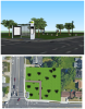 Greater University District: Rendering of park and bus stop at the corner of Niagara Falls Boulevard and Kenmore Ave by BAED students Seung Jun Lee, Joshua Rogers and Brett Moore
