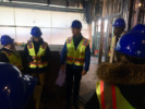 Hardhat tour of new dorm building for Pratt Institute by CannonDesign. Hosted by alum Ryan Koella (second from right). Photo by Joyce Hwang