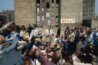 Former U.S. president Ronald Regan addresses streetwise citizens of the Bronx's notoriously distressed Charlotte Street neighborhood. Many politicians visited the site but few did anything to improve conditions. Photo courtesy of Jason Hackworth