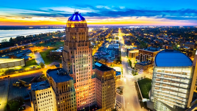 Buffalo, NY skyline. 