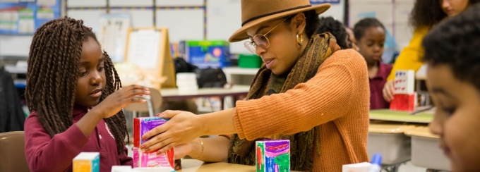 architecture + education, Beth Tauke among children. 
