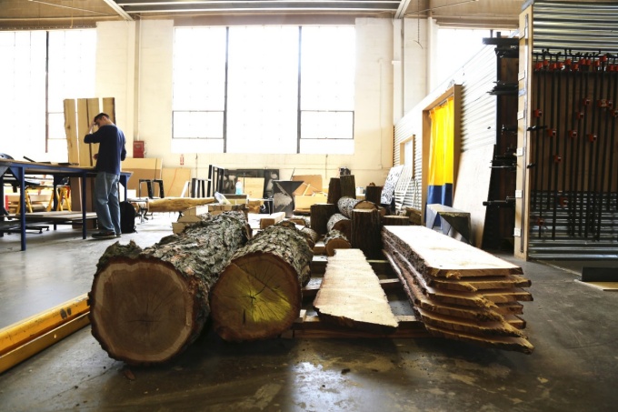 In addition to conventional material, the shop can supply unusual items like un-milled logs. 