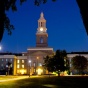 Hayes Hall under the moonlight. 