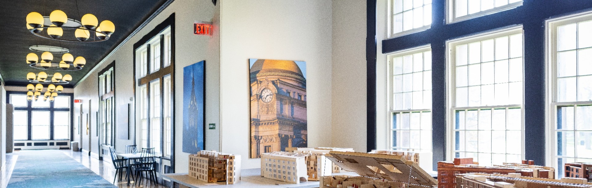 Models created by students on display in The Richardson Hotel. 