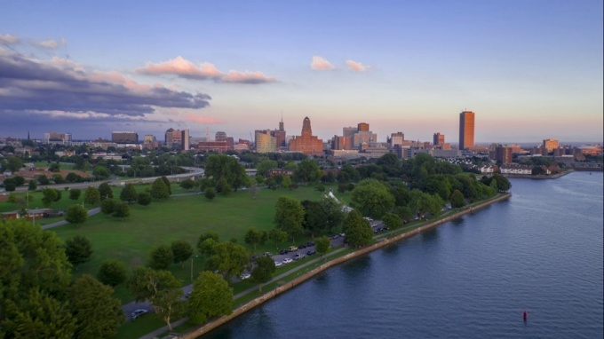Buffalo's LaSalle Park on the city's Lake Erie shoreline. 
