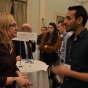 Students meet with alumni at a networking event in New York City. 