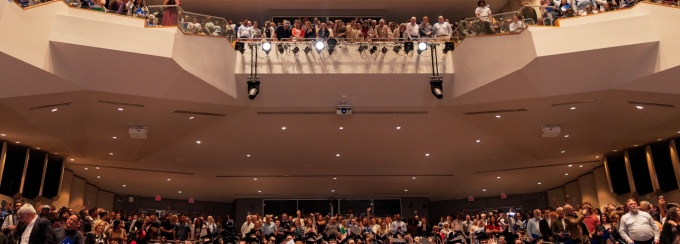 Graduates gather in the Center for the Arts for the School of Architecture and Planning's 54th Commencement. 