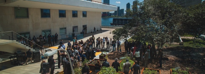 Zoom image: The United Nations’ “South Garden,” designed and built with the help of several School of Architecture and Planning alums, officially opened in July with a ceremony led by UN General Secretary Ban Ki-moon. Photo by John Gillespie 