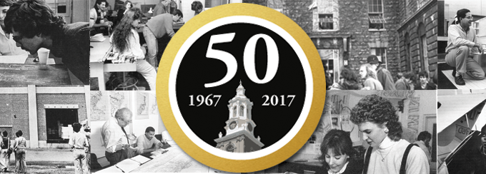 a photo collage of 50 years at the Buffalo School. 