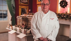 Zoom image: Former faculty member Mark Ramsdell transferred his architectural background into a career in pastry art, which included 350-pound gingerbread houses commissioned by the White Houses of former Presidents Bill Clinton and George W. Bush. 