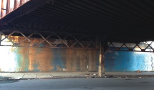 Photograph of an underpass on the East Side of Buffalo. 