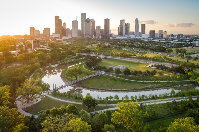 Buffalo Bayou Park in Texas. 