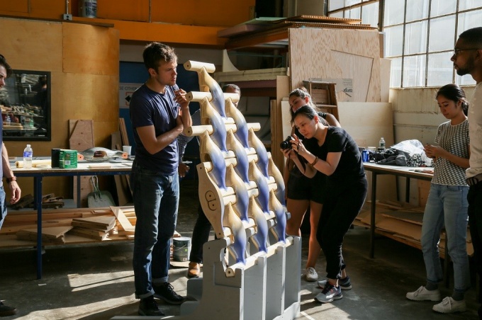 facade assembly for the Architectural Ceramic Assemblies Workshop, in Parker Hall. 