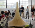 With high-grade cotton pulp donated by Georgia-Pacific's GP Cellulose division, this team of students created a moldable paste that was cast into a conical structure as rigid as fiber glass.