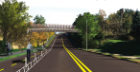 Rendering of Northeast Greenway bridge over East Amherst Street showing the previously proposed (but yet to be striped) cycle track along East Amherst Street.