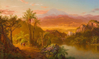 Louis Rémy Mignot, Travelers in a Tropical Landscape, 1861, oil on canvas, 22 x 36 inches, Promised Gift to Crystal Bridges Museum of American Art, Bentonville, Arkansas