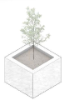 Concrete tube modules as seating, planters, ventilation, and daylighting.
