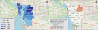 Mapping of impacted eviction hotspots in Buffalo, Pittsburgh and Detroit.