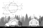 Orthographic drawings of proposed warming hut: Interheater.