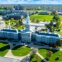 Aerial view of Hayes Hall and the South Campus. 