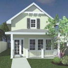 Rendering of the front of the care hosue. 