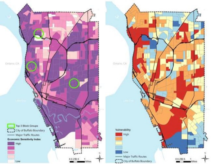 map of Buffalo area. 