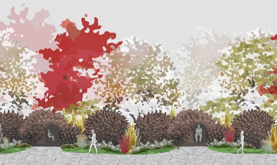 Solitude Pavilion in elevation. 