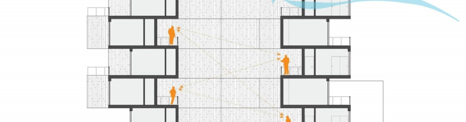 Section showing views, natural ventilation, in SHELTER. 